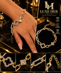 Luxe Bloom Two-Tone Bracelet